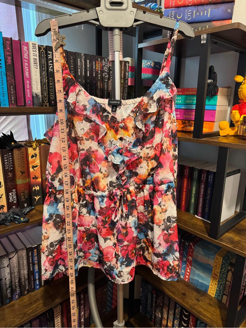 Torrid Multicolor Floral Ruffle Tie-Waist Cami
